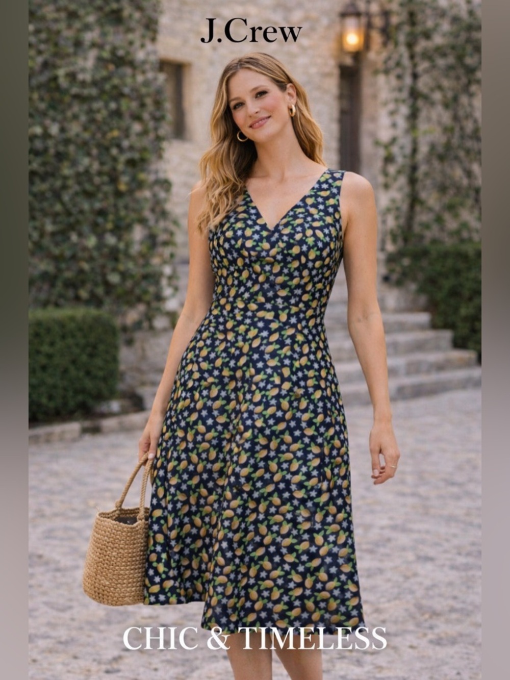 J.Crew Floral A-Line Midi Dress 💙✨ $228 Retail | Resort Chic Timeless Summer